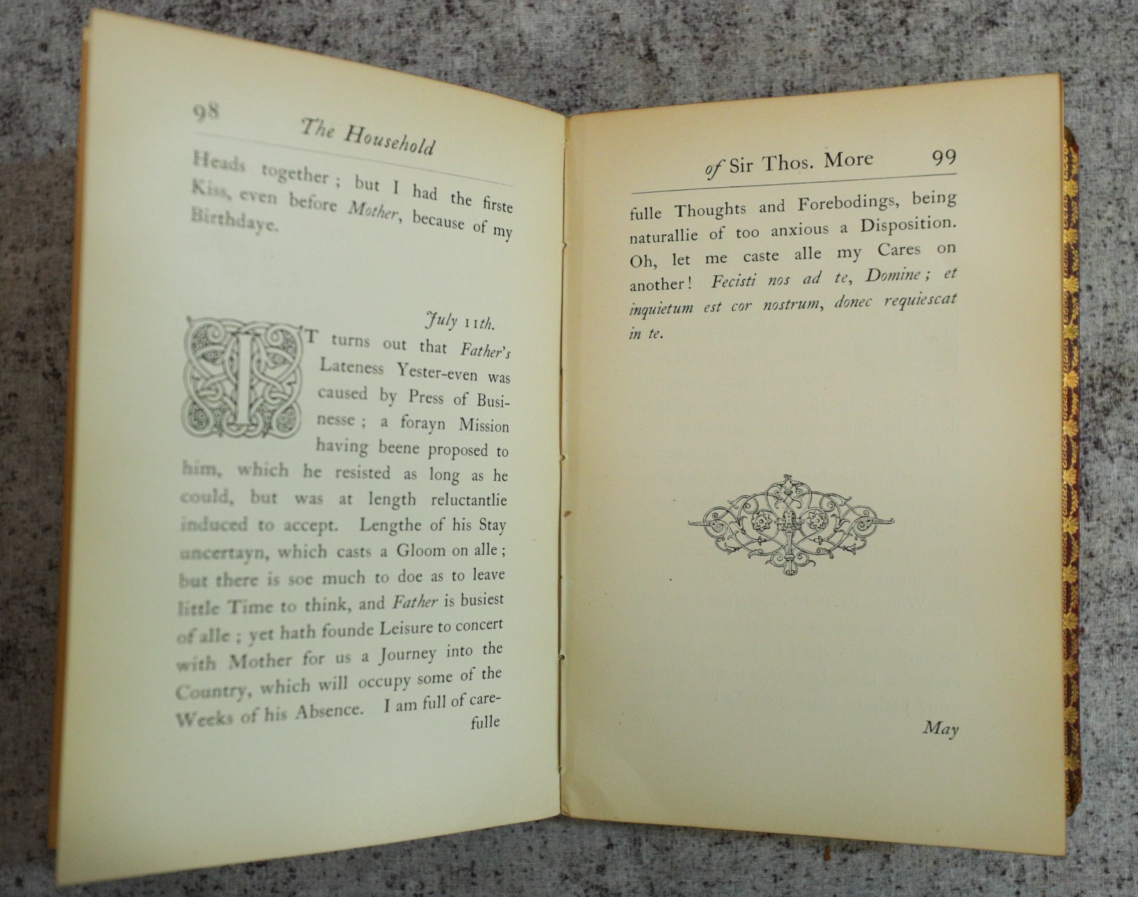 The Household of Sir Thomas More, 1896 Illlustrated, Fine Binding, Gilt Pages
