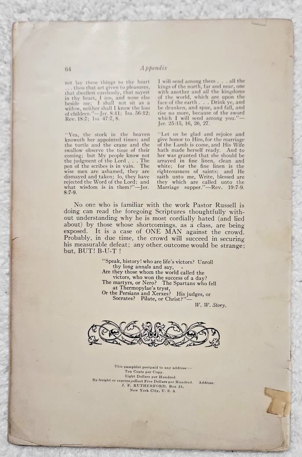 1915 A Great Battle in The Ecclesiastical Heavens Rutherford Russell Watchtower