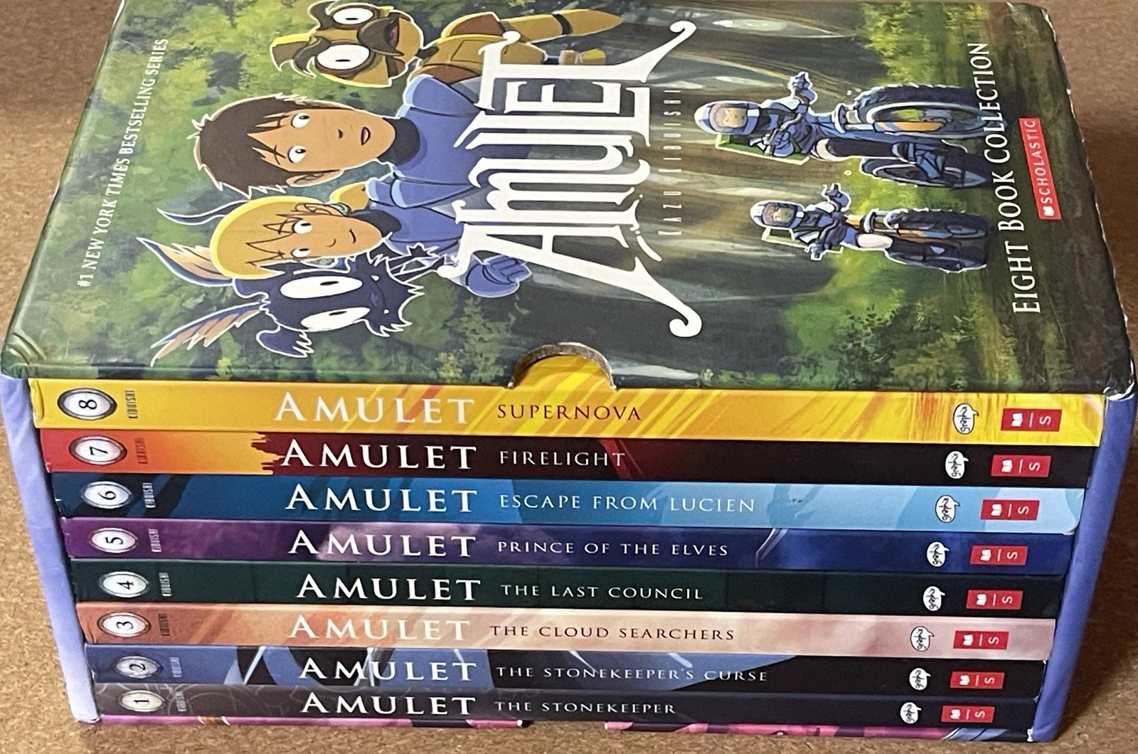 AMULET Kazu Kibuishi #1-8 Box Set Collection, Graphic Scholastic, 1st Edition