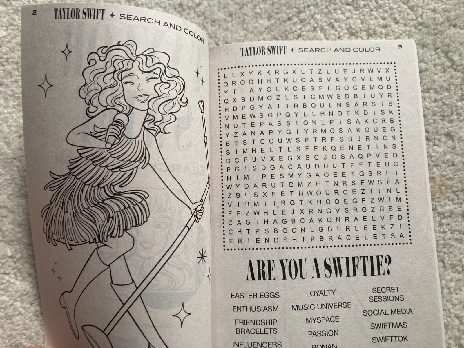 Taylor Swift Word Search and Color NEW Paperback 31 puzzles / 31 coloring pages