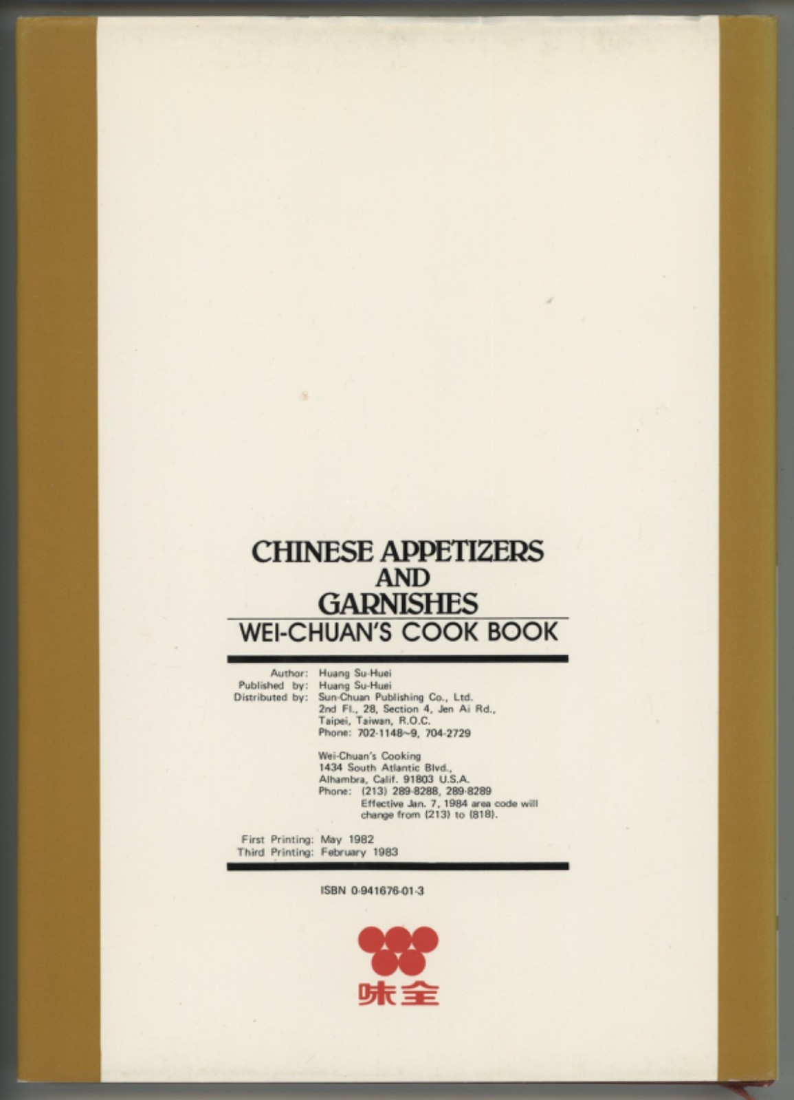 CHINESE APPETIZERS & GARNISHES Wei-chuan Cooking School Cookbook Huang Su-Huei