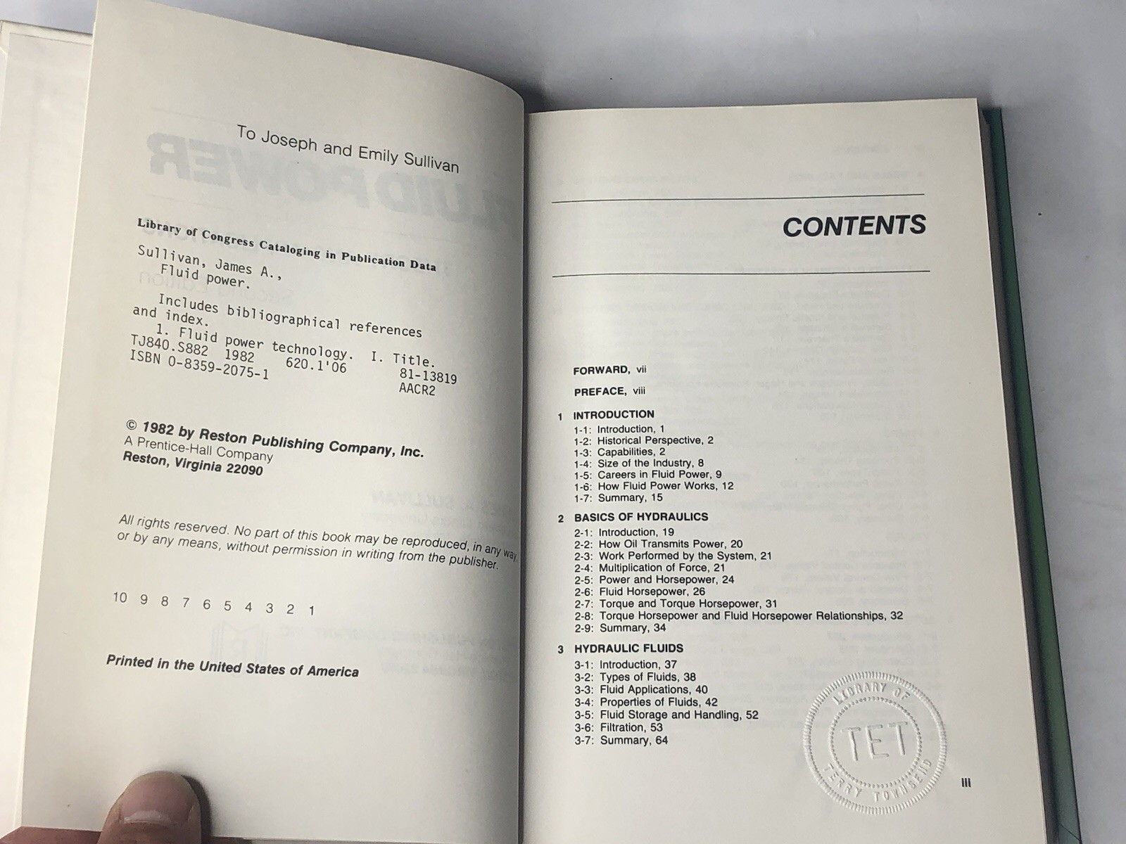 Fluid Power: Theory & Applications – Sullivan – 2nd Edition (1982) – Rare