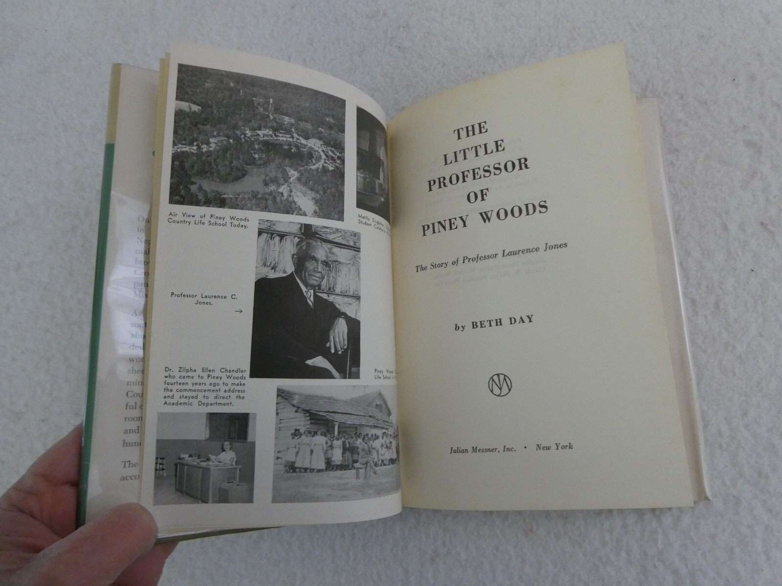 Beth Day LITTLE PROFESSOR OF PINEY WOODS 1955 HC/DJ 1st