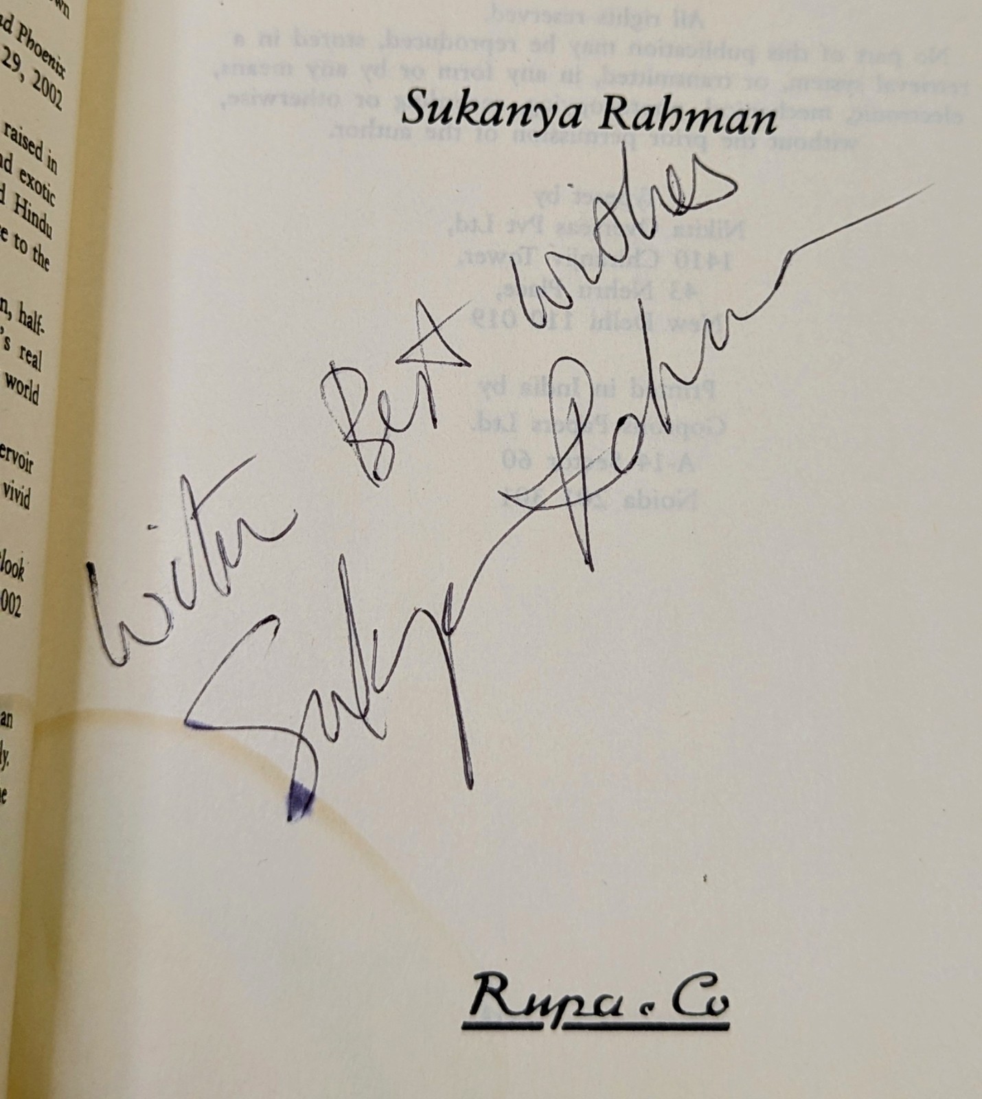 SIGNED Sukanya Rahman Dancing In The Family 1st Ed 2004 Indian Classical Dance