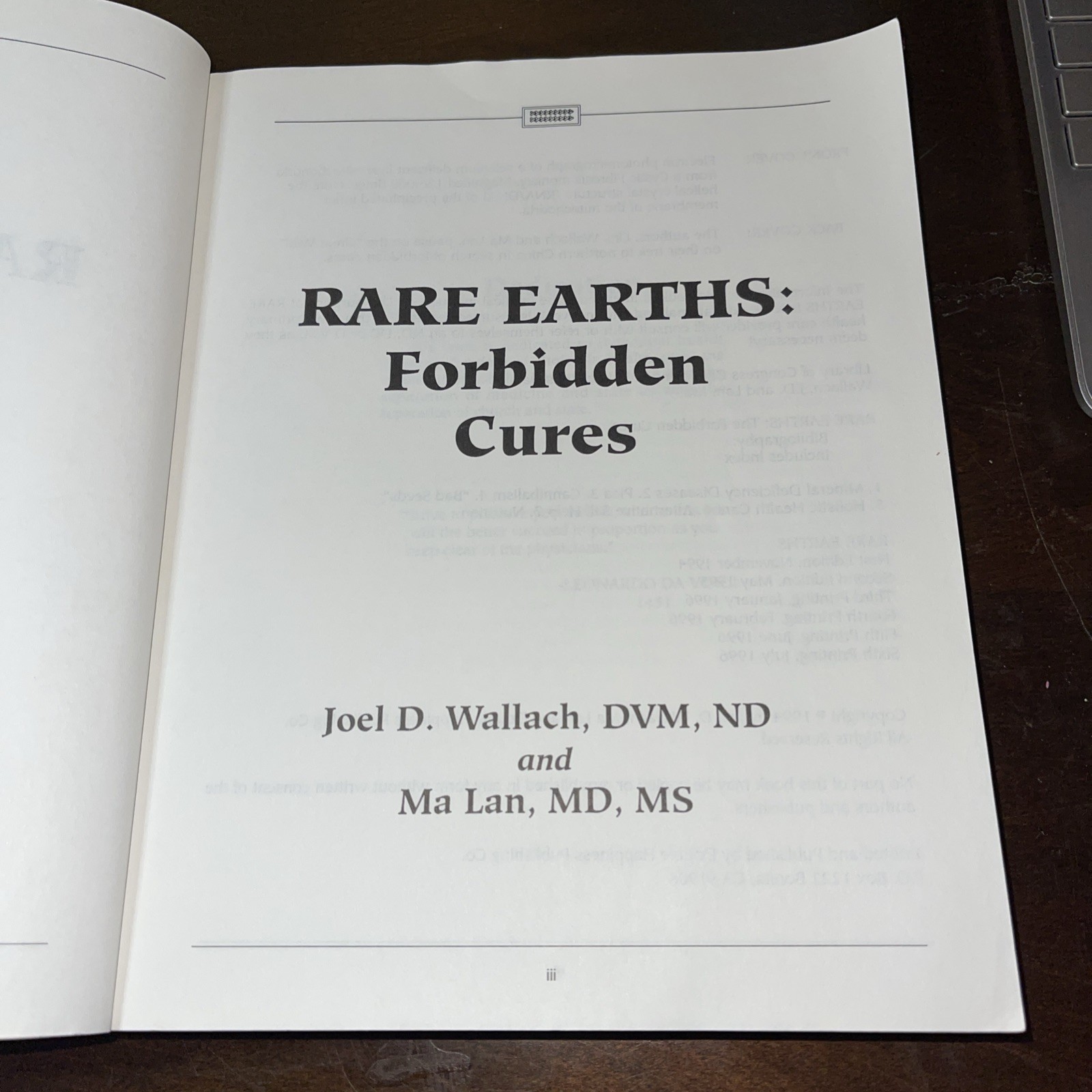 Rare Earths, Forbidden Cures By Joel . D. Wallace, BS, DVM, ND & Ma Lan, MD, MS