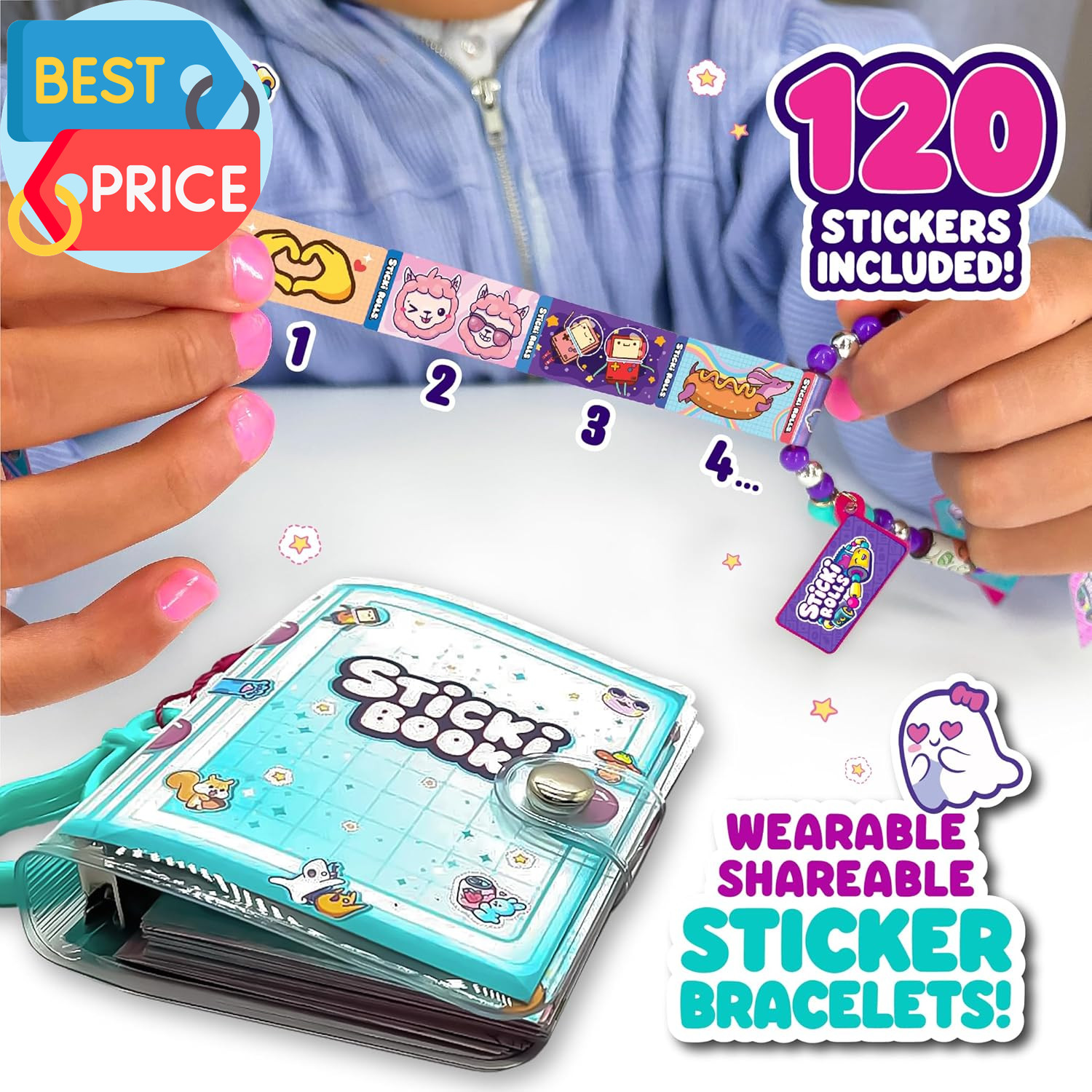 STICKI Rolls Sticki Book – Wearable & Shareable Sticker Bracelet + Collection St