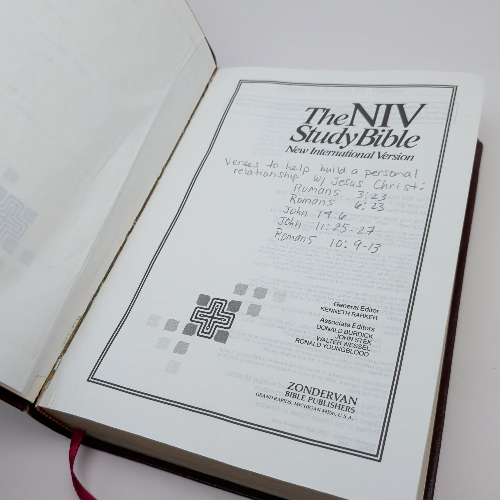 NIV Study Bible 1985 Leather Indexed New International Version Bonded Leather