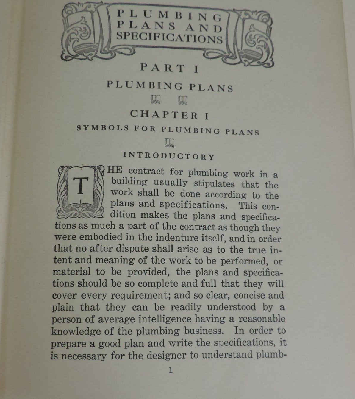 1910 Plumbing Plans and Specifications by J.J. Cosgrove HC