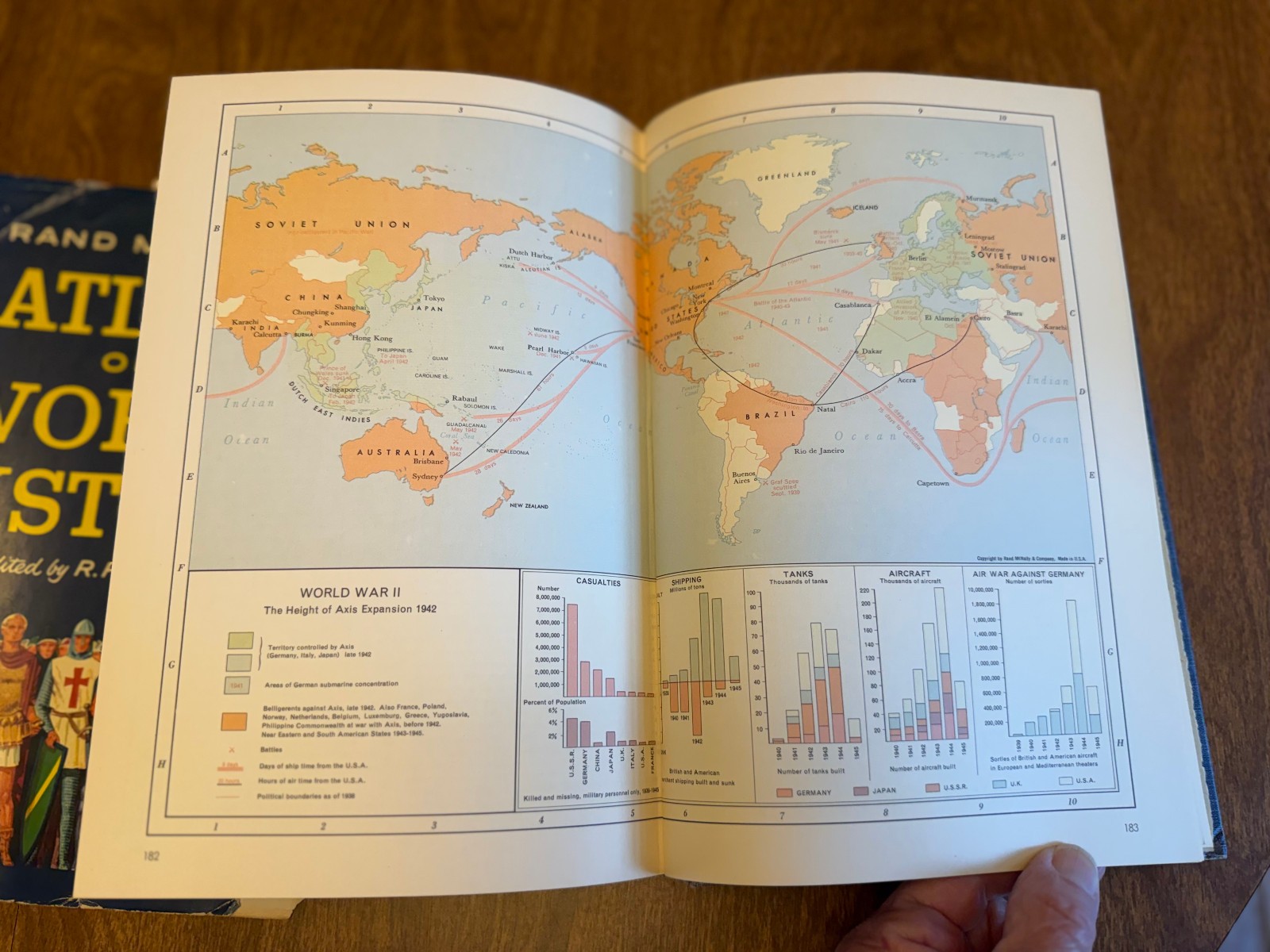 Rand McNally Atlas of World History – 132 pgs maps HCDJ 1957