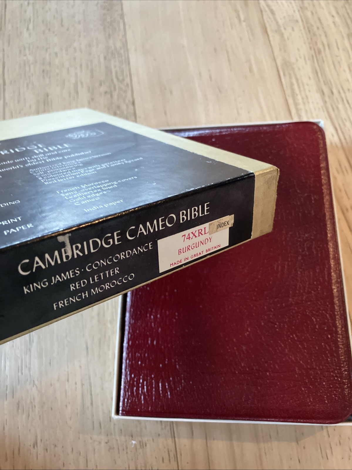 Cambridge Cameo KJV King James Ver Bible Genuine French Morocco Leather 74XRL