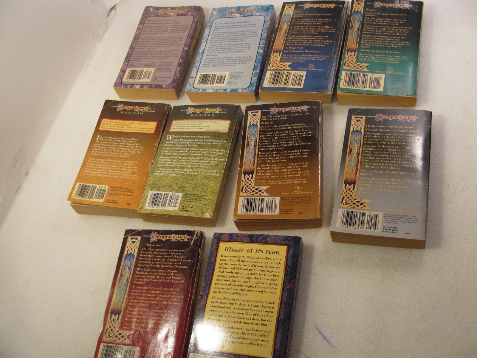 Dragonlance Paperback Book Lot of 10 Vtg Dungeons Dragons TSR Preludes Heroes