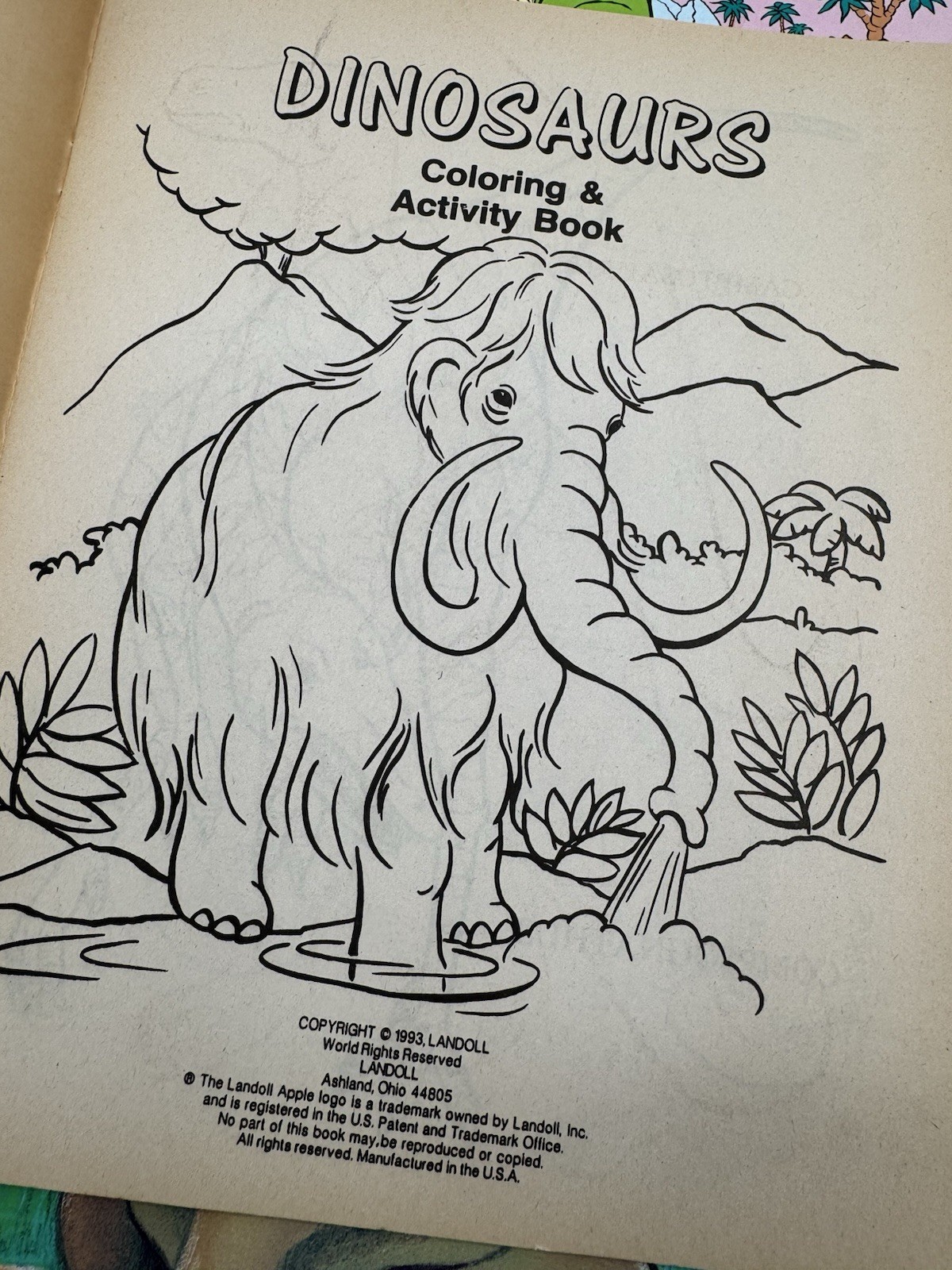 Vintage Lot of 5 DINOSAUR Coloring Books Most Unused But One Has Marks