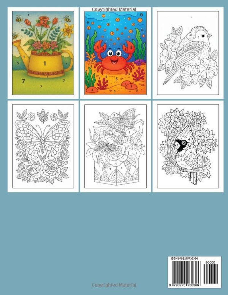 New 2026 Color by Number Adult Coloring Book: Large Print Simple Color by Number