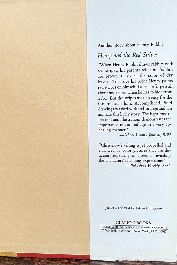 Henry and the Dragon by Eileen Christelow Signed Inscribed HC Dust Jacket