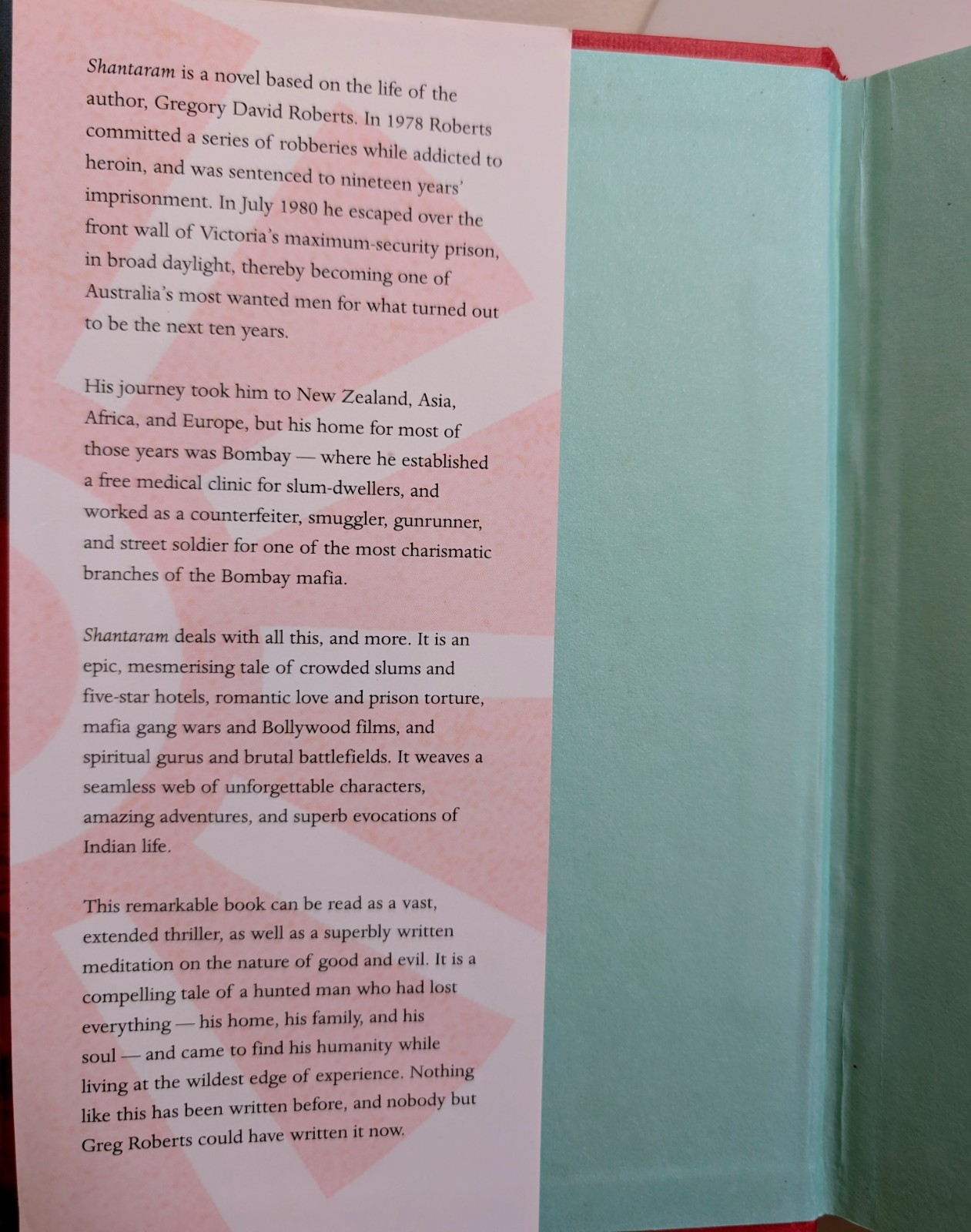 Shantaram by Gregory David Roberts, Scribe 2003 1st Edition Hardback 2nd Print