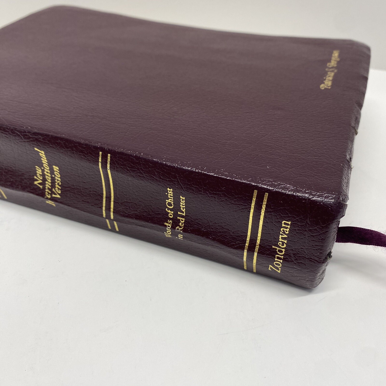 NIV Study Bible 10th Anniversary Edition Burgundy Leather Red Letter Used