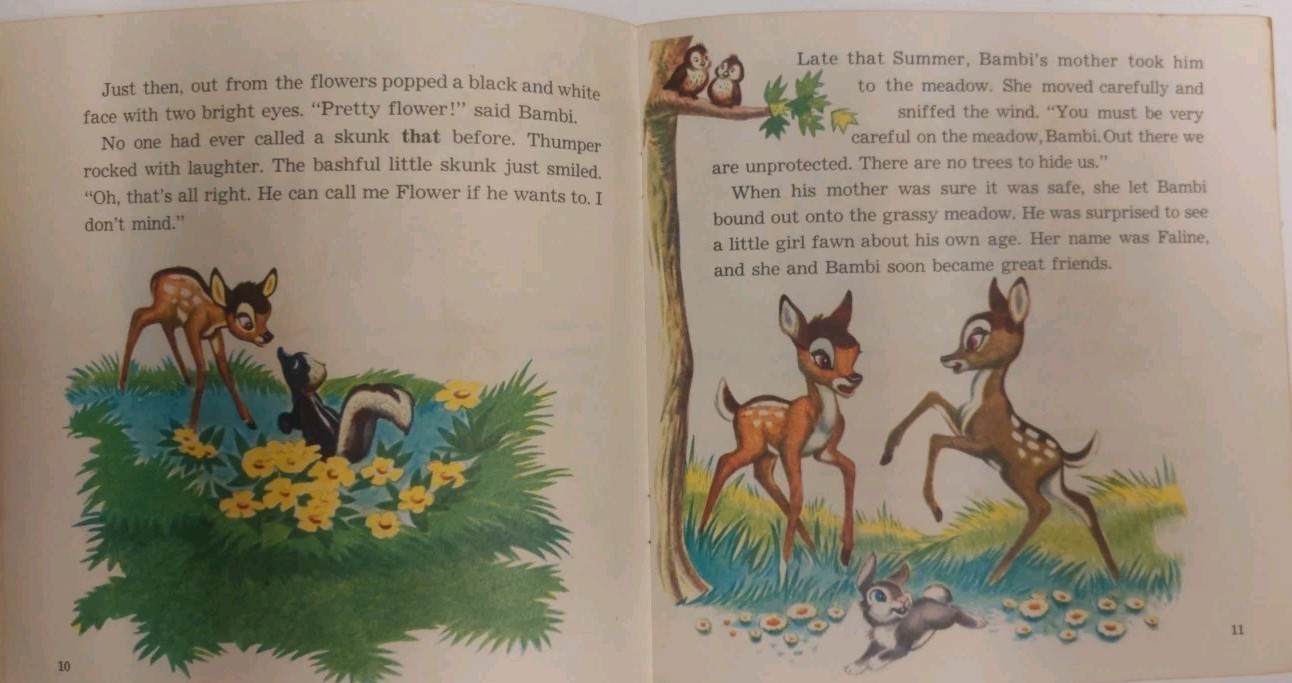 🦌 Walt Disney’s Story of Bambi – 1977 Read-Along Book & Record – #309 – USED