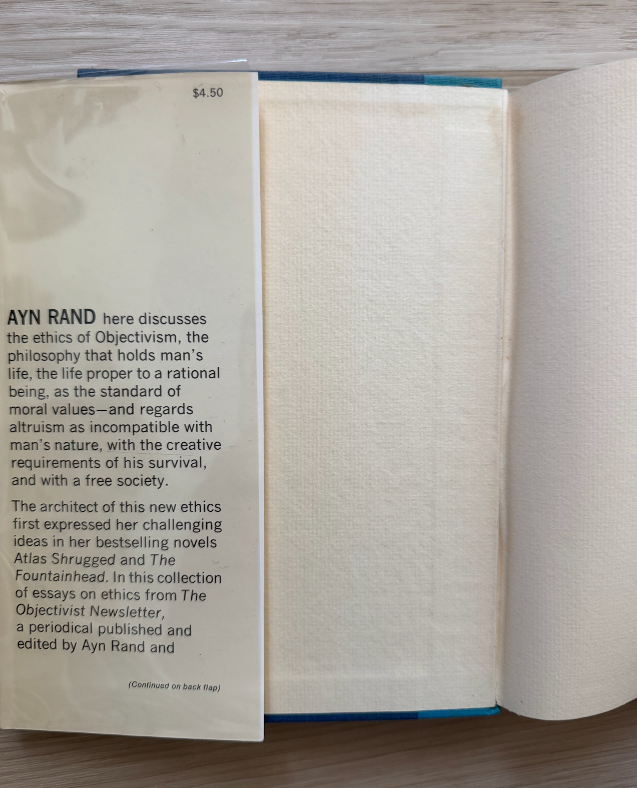 AYN RAND The Virtue of Selfishness 1st Edition 1st Printing 1964 HC/DJ FINE Rare