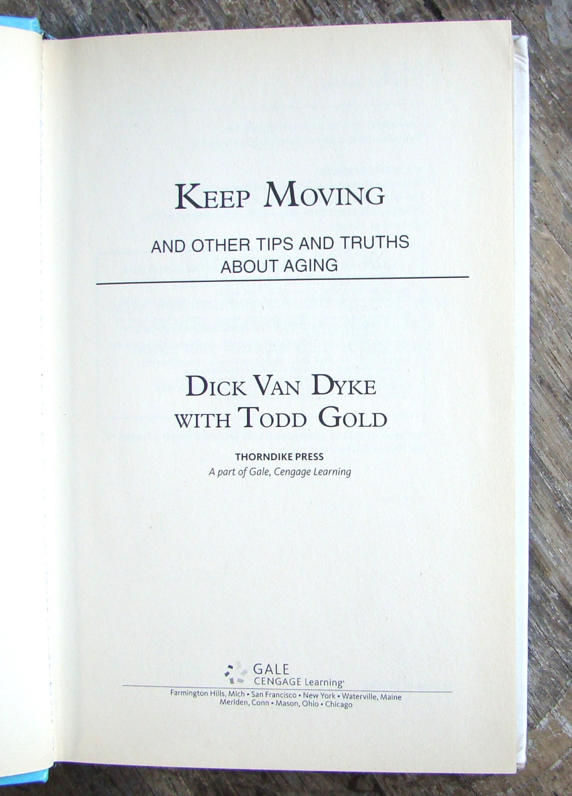Keep Moving ~2016 HC LARGE PRINT~ Dick Van Dyke Comedy Autobiography TV Movies
