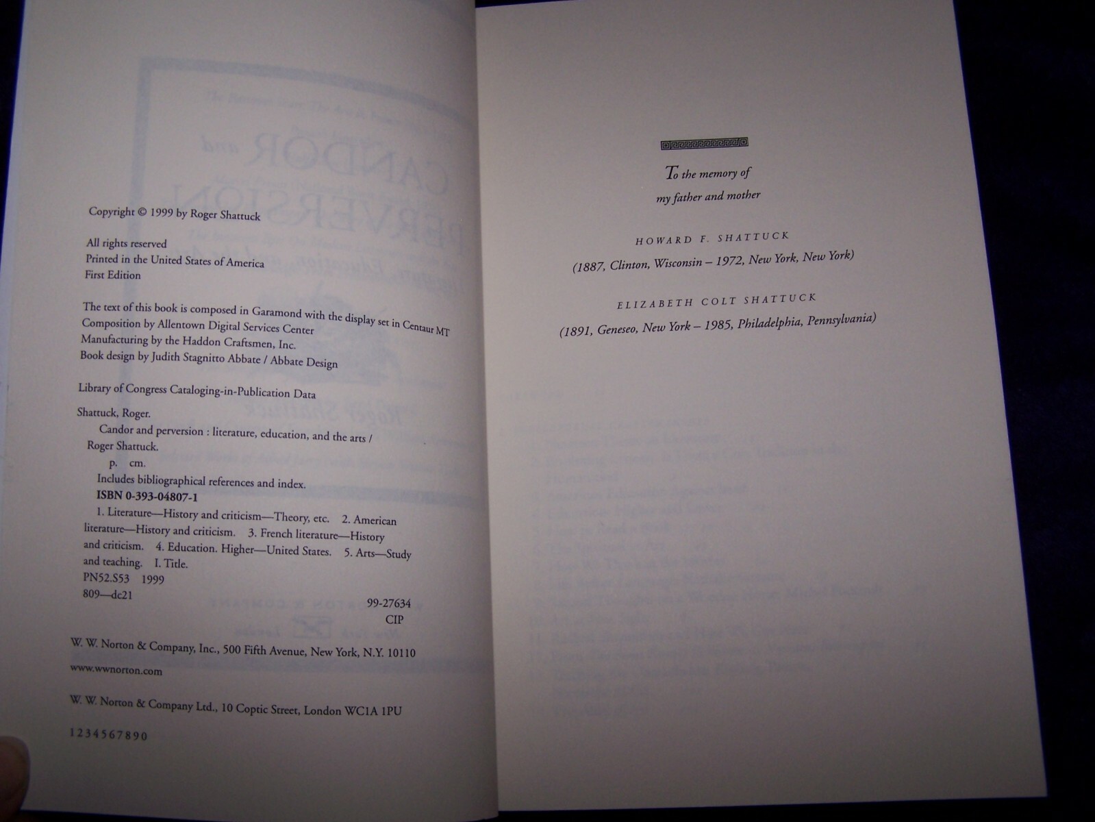Candor and Perversion : Literature, Education and the Arts by Roger Shattuck…