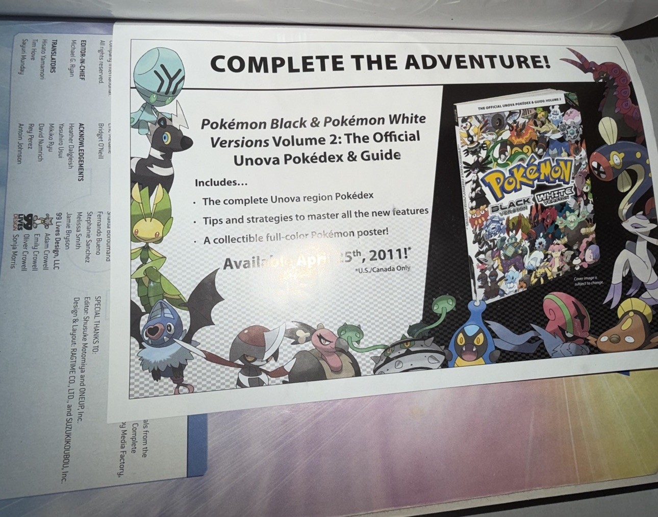 Official POKEMON Black and White Strategy Guide Volume With All Posters Lot Of 3