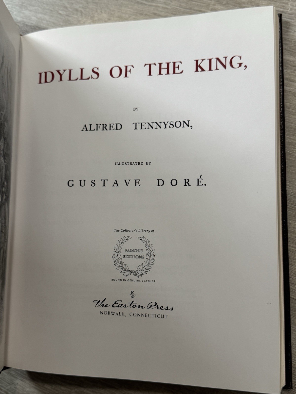 Tennyson IDYLLS OF THE KING Easton Press Leather Gustave Dore 22kt Gold Gilt