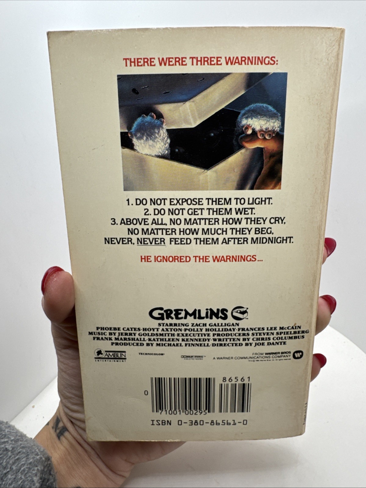 Steven Spielberg GREMLINS Movie Book 1984 VINTAGE PAPERBACK 1st Avon Print