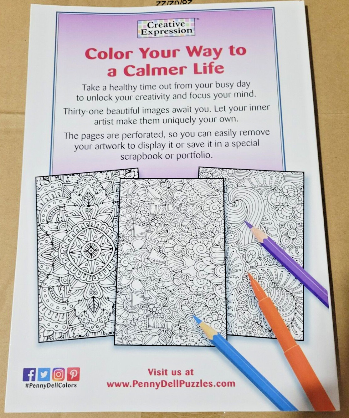 SPLASH OF COLOR – Vol. 27 – Creative Expressions Adult Coloring Book