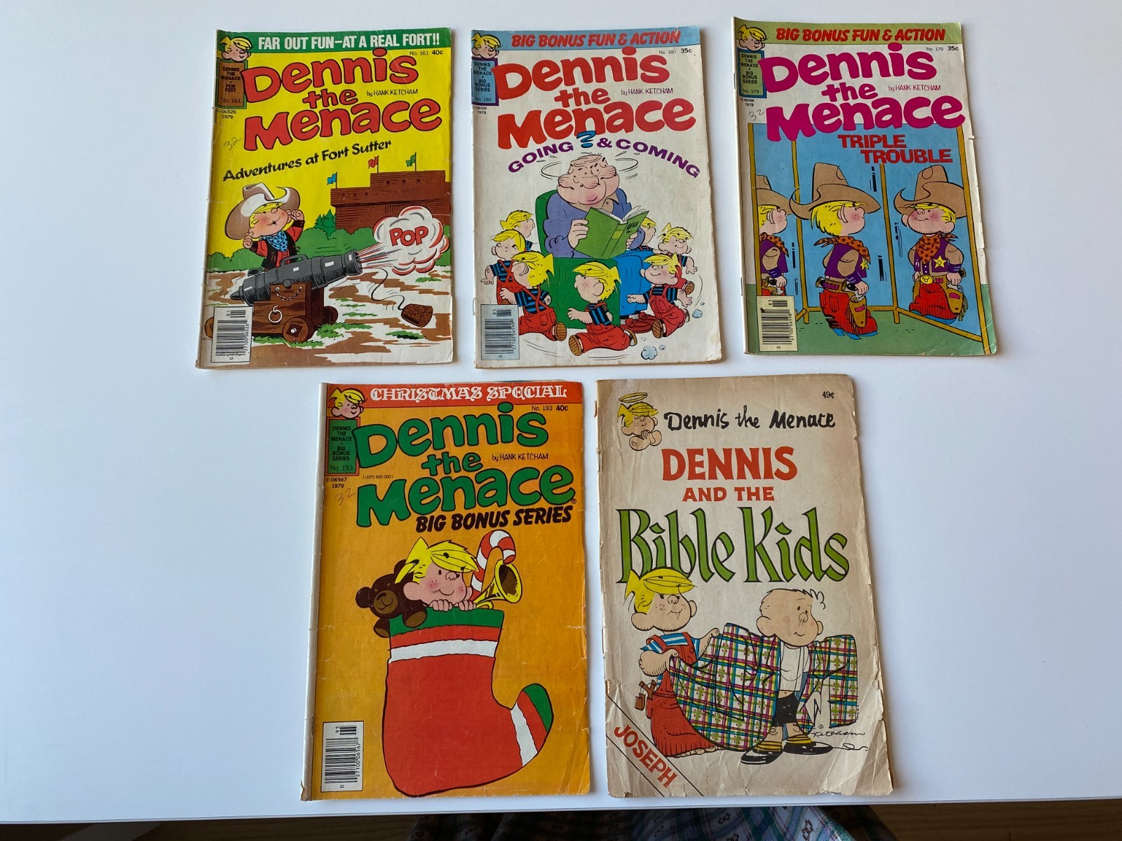 DENNIS MENACE COMIC MAGAZINE LOT 5~Vintage 1970’s~BIBLE KIDS~Fort Sutter~TROUBLE