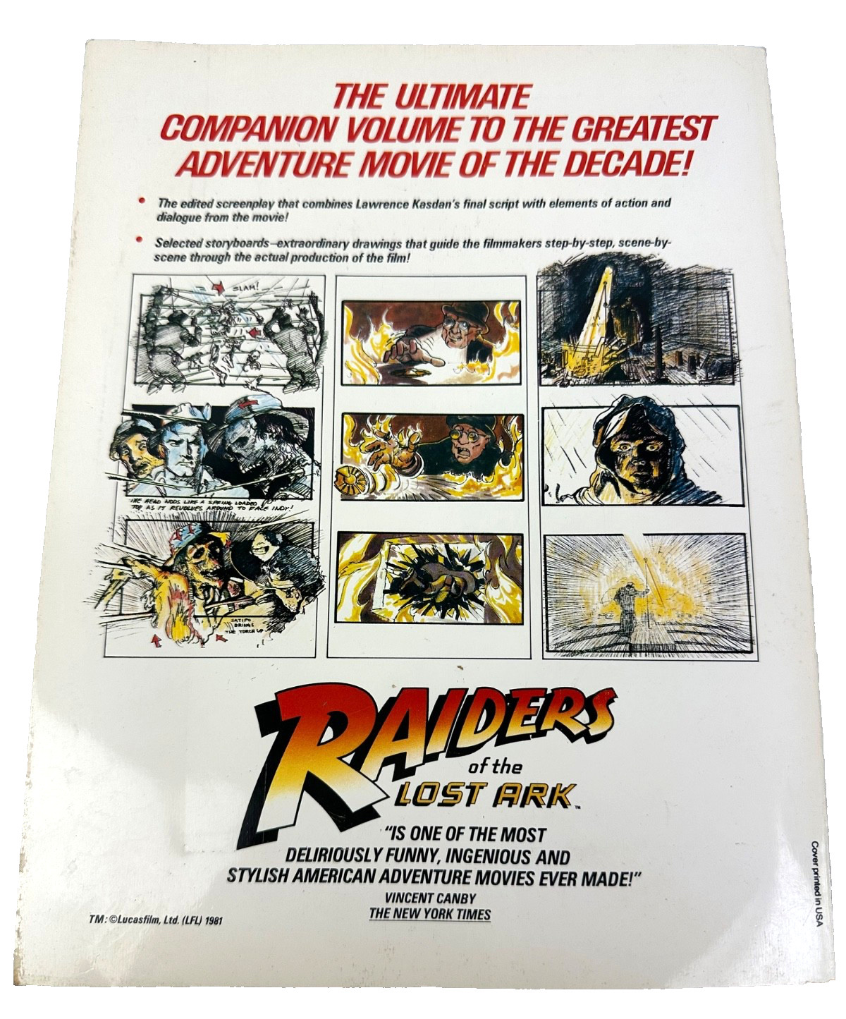 Raiders of the Lost Ark: The Illustrated Screenplay 1981 First Edition