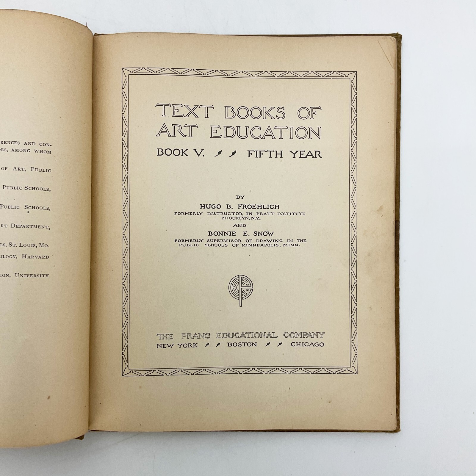 Text Books of Art Education Fifth Year Hugo Froehlich Hardcover Book 1904