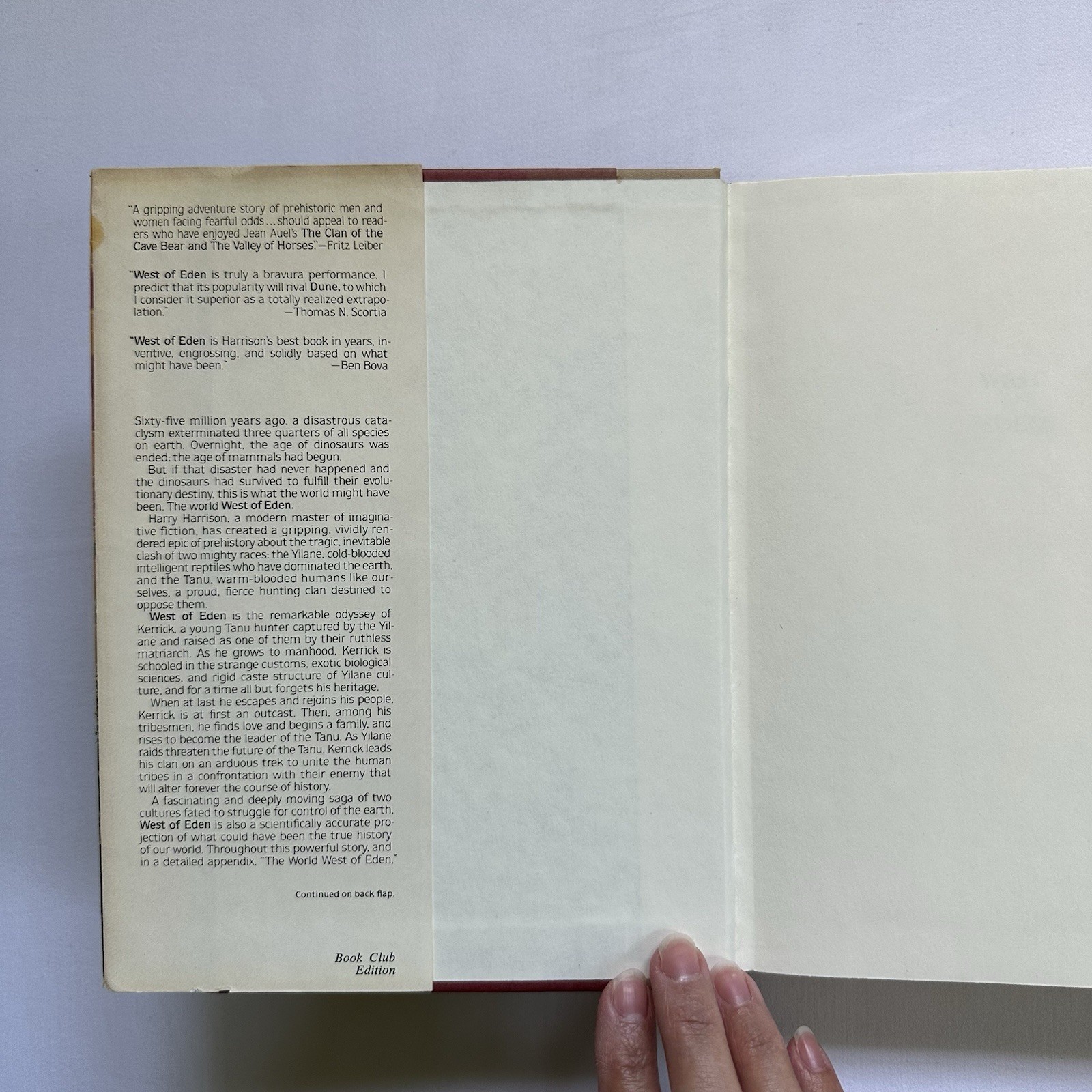 West of Eden A Novel by Harry Harrison 1984 Hardcover
