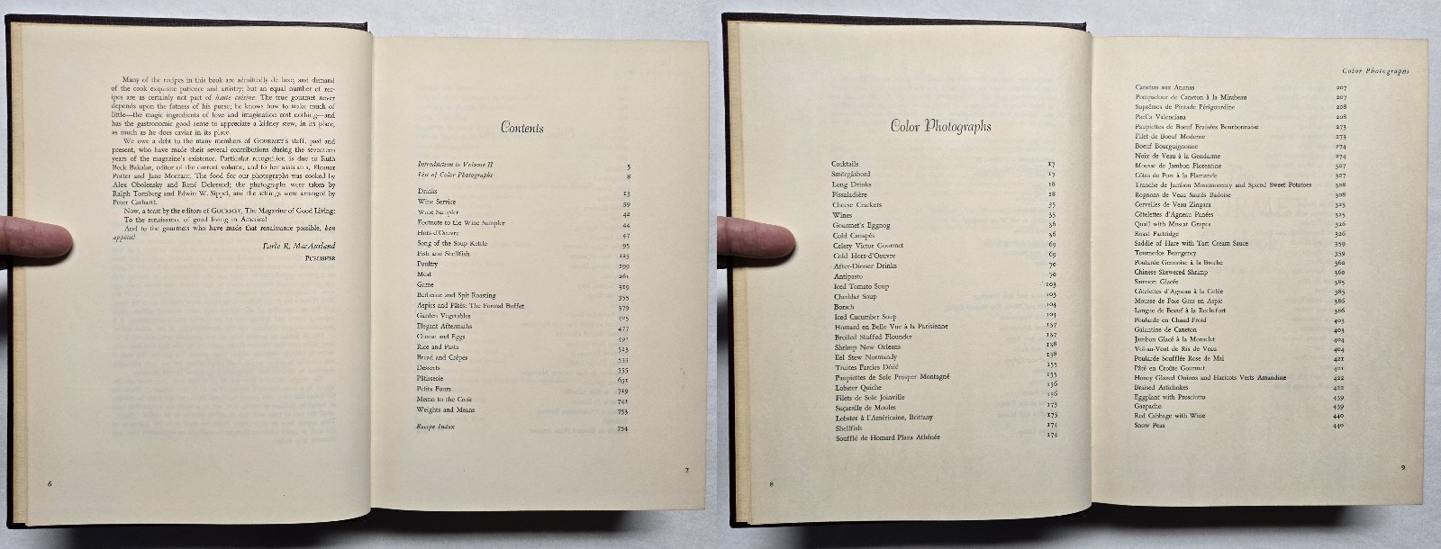The Gourmet Cookbook Volume 1 & 2 HC Vintage Set of 2 Books