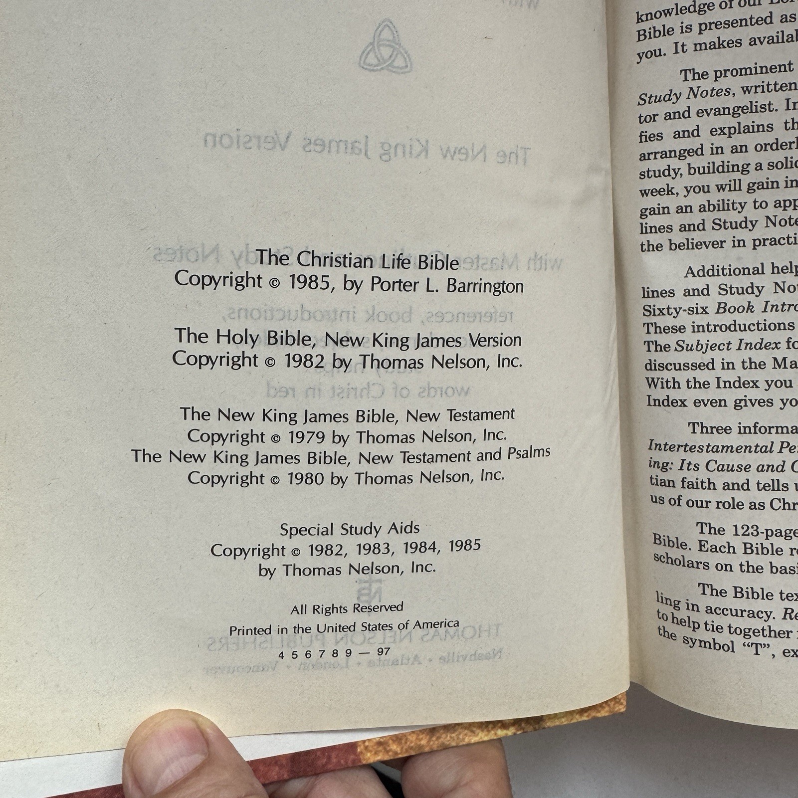 The Christian Life Bible: Master Outline Edition Nelson 632N Hardback NKJV