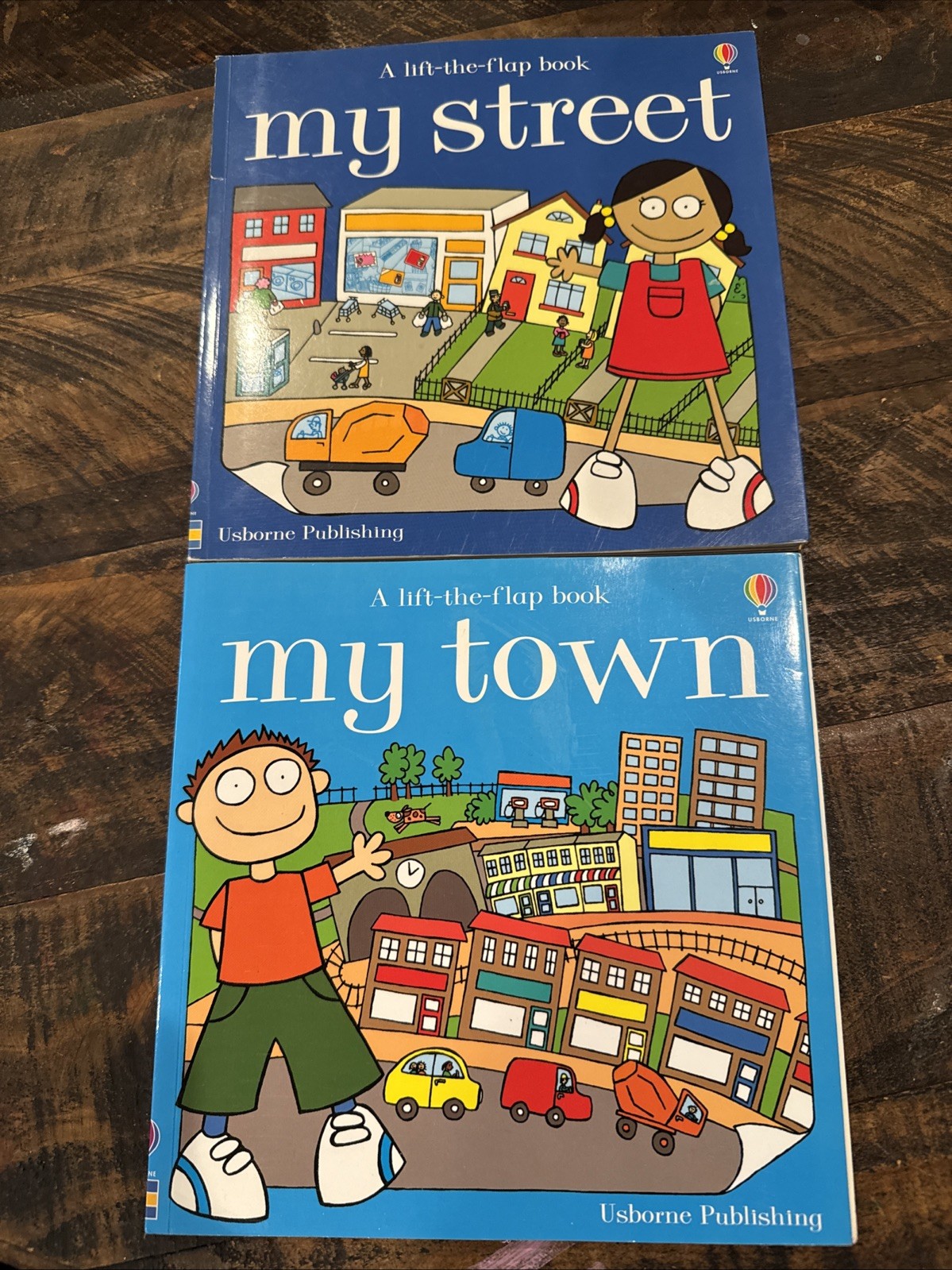 Lot of 2 My Town & My Street (Usborne Geography) by Treays, Flip Paperback Book
