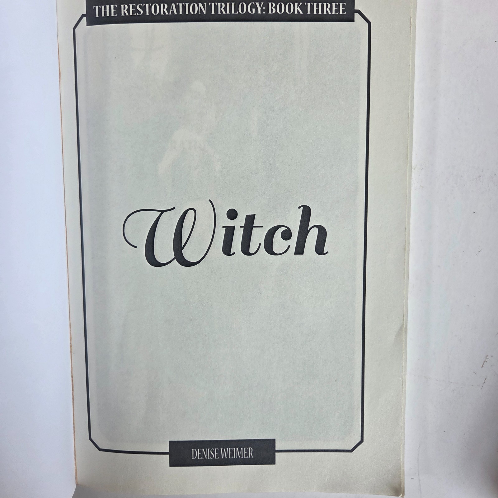 Denise Weimer Restoration Trilogy White Widow Witch 1 SIGNED Author Paranormal