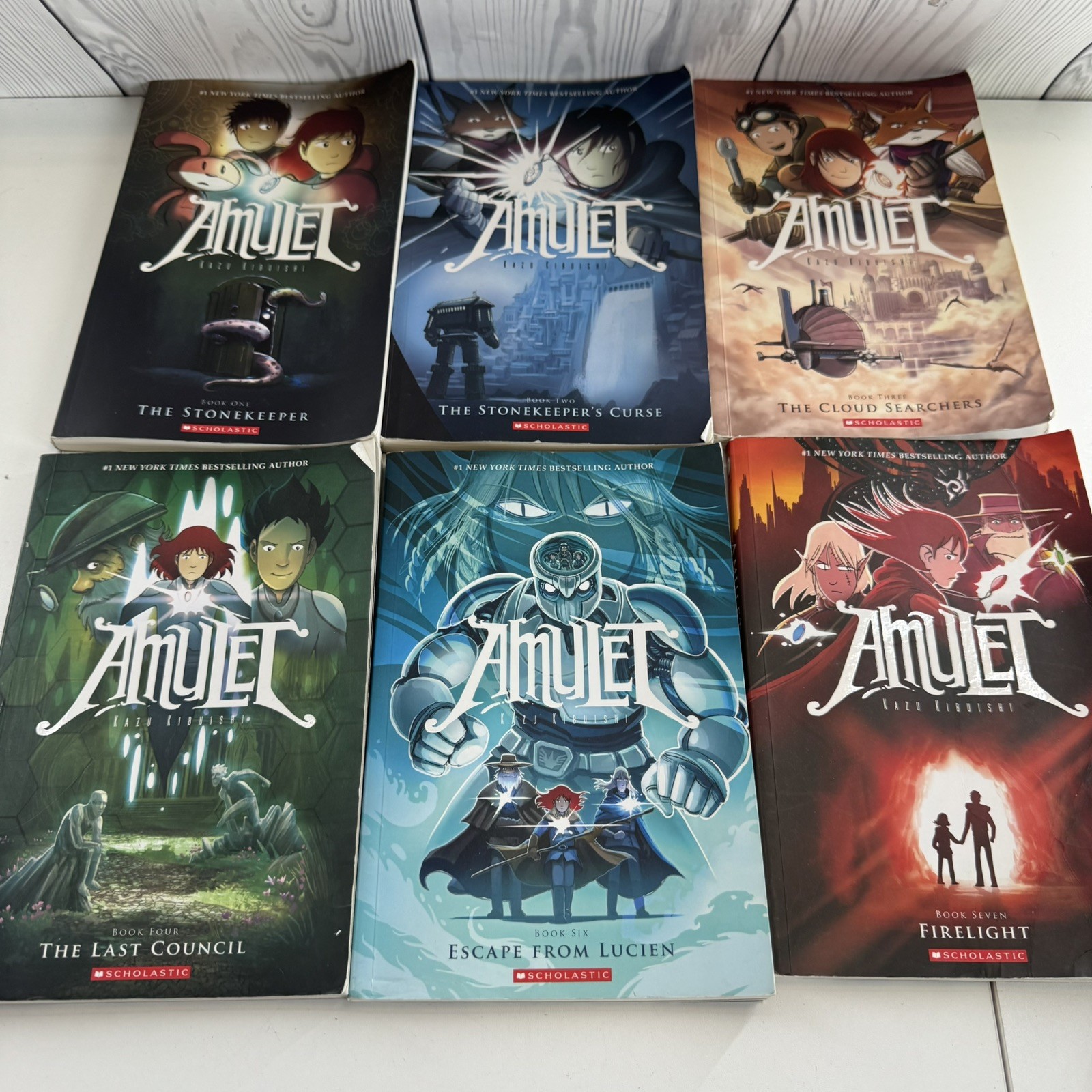 Amulet Book Set Series 1-5, 7 Paperbacks 6 Book Lot Collection by Kazu Kibuishi
