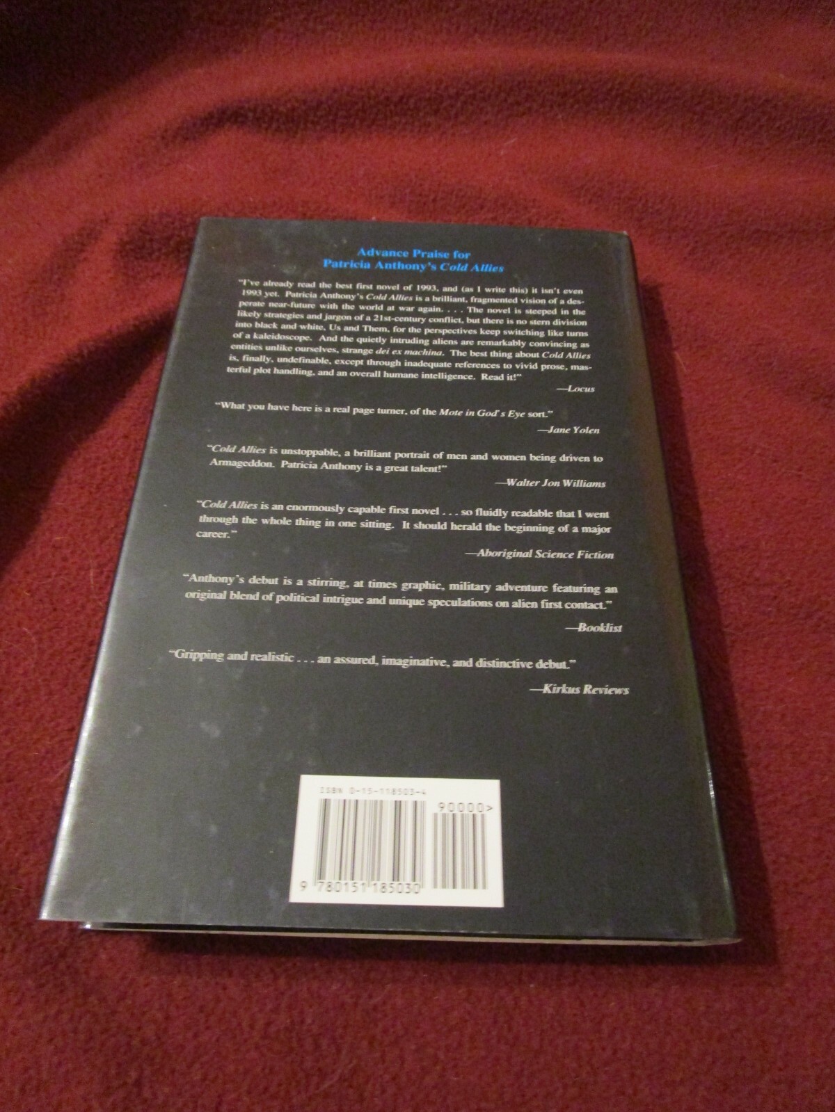 Cold Allies by Patricia Anthony (1993, Hardcover) SIGNED fine in nf/fn jacket