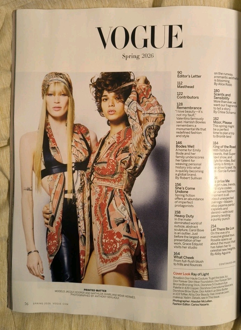 VOGUE US Edition MAGAZINE Spring 2026 Rosalia Gavin Newsom Jonathan Anderson