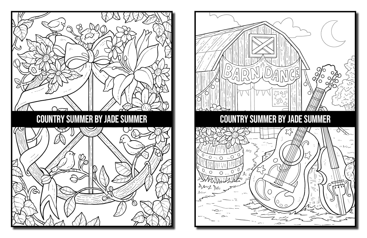 Country Summer: An Adult Coloring Book with 50 Detailed Images of Charming Count