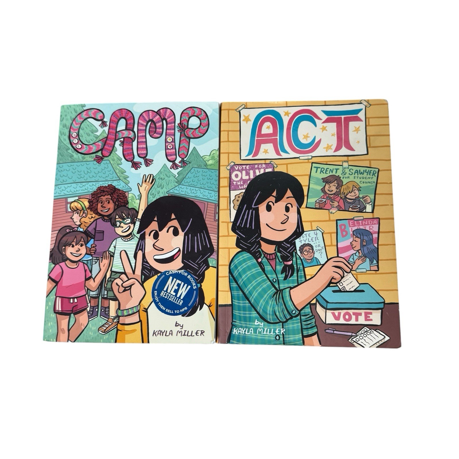 Kayla Miller Book Lot Of 2 – Act, Camp VGC Graphic Novel