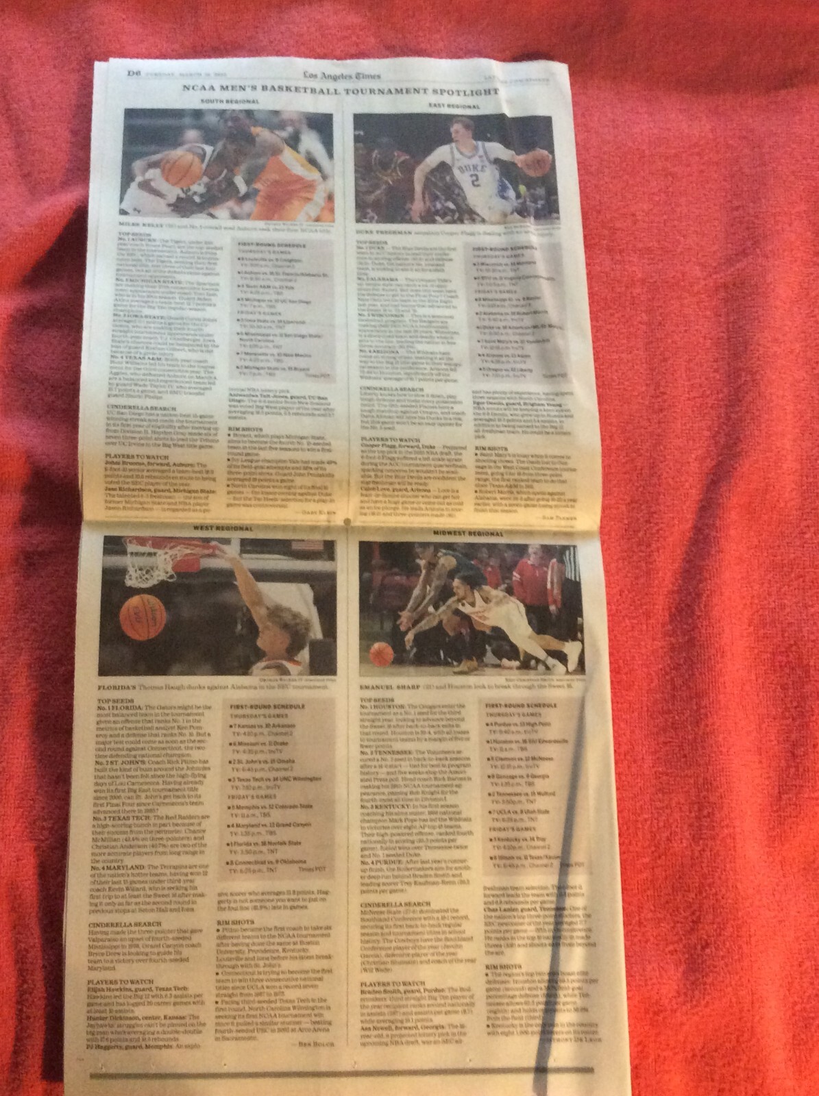 LA TIMES SPORTS SECTION MARCH 18 2025 DODGERS SHOHEI OHTANI FREDDIE FREEMAN