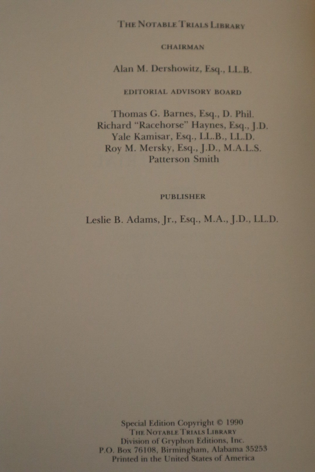 The Scopes Trial The Notable Trials Library hardcover 1990