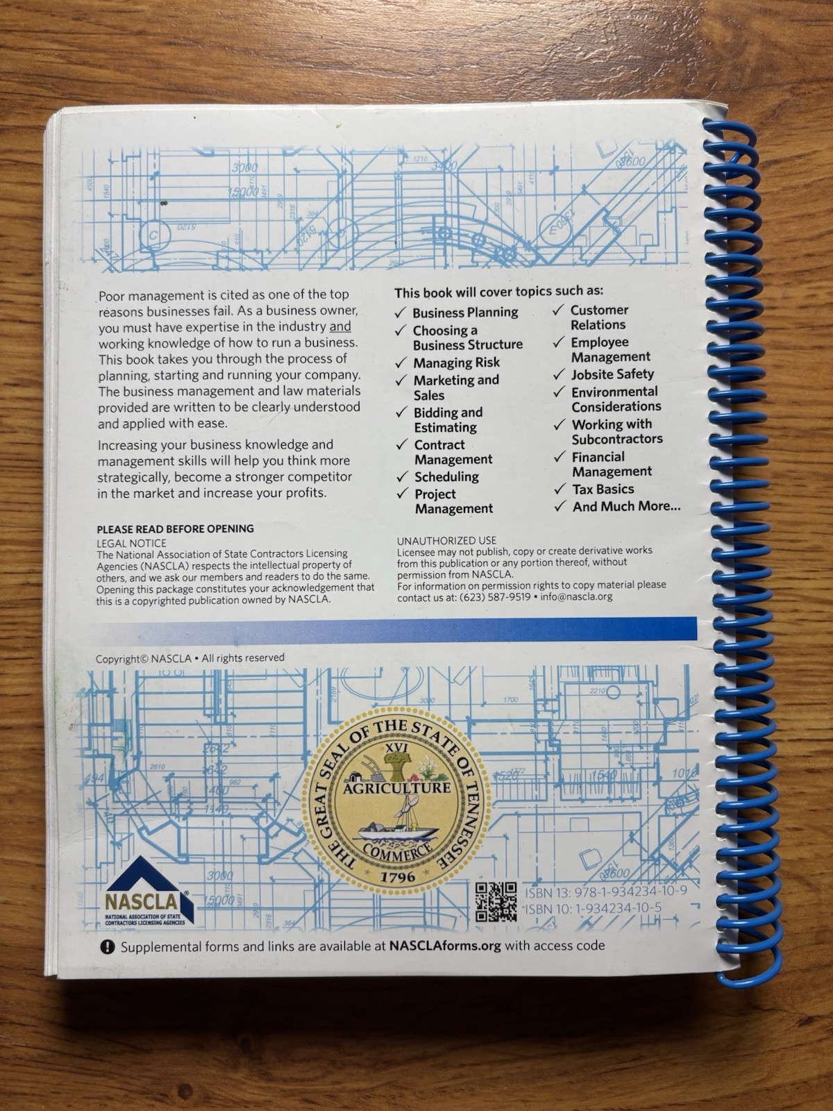 NASCLA Contractor’s Guide to Business, Law and Project Management, Tennessee…