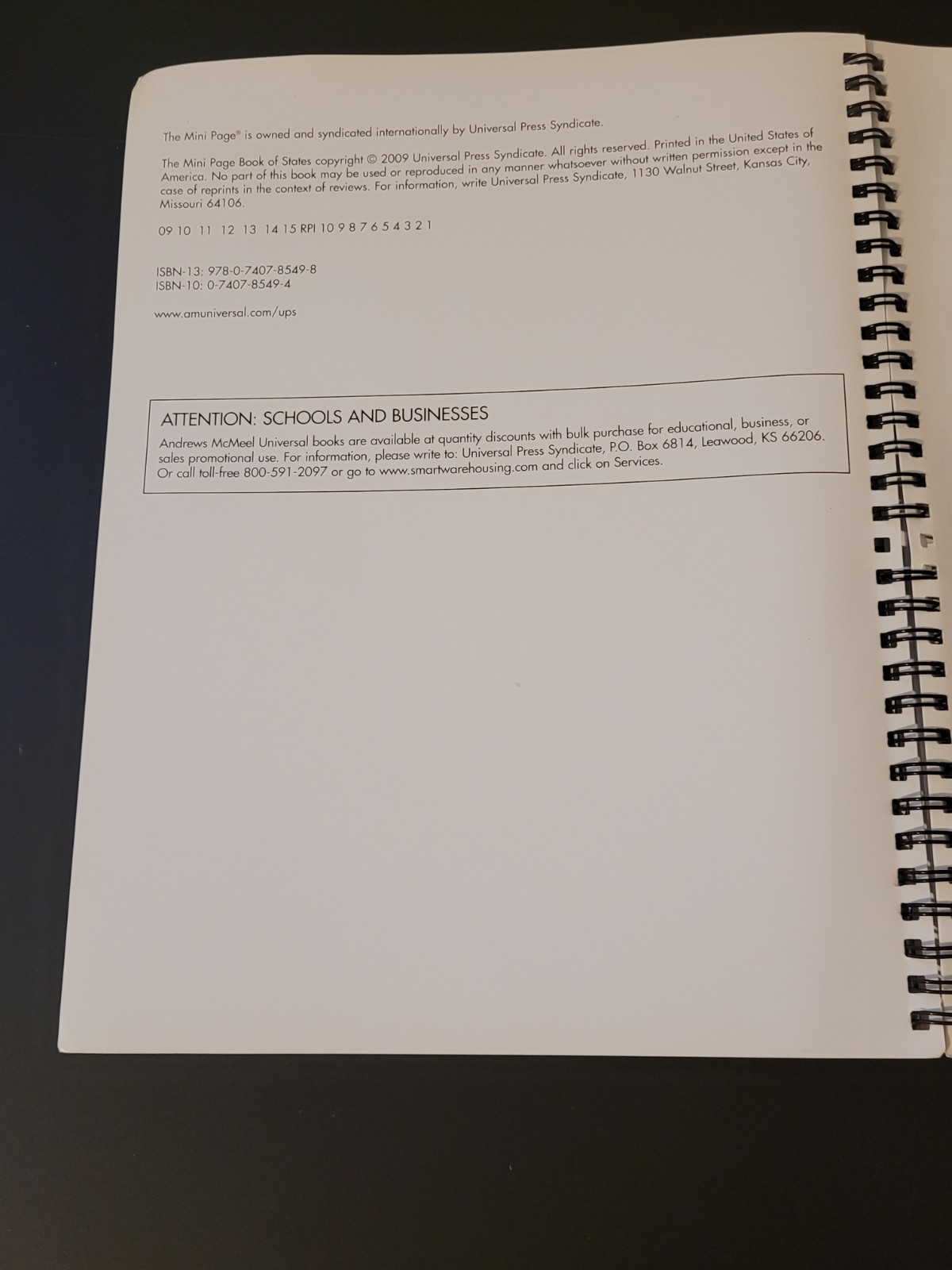 The Mini Page Book Of States By Betty Debnam – Spiral Bound