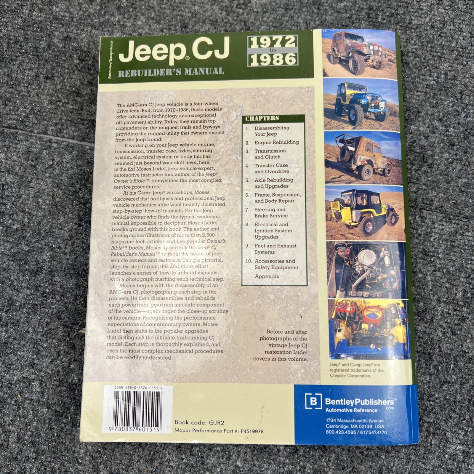 Jeep CJ Rebuilder’s Manual : 1972 To 1986 by Moses Ludel (2003, Paperback)