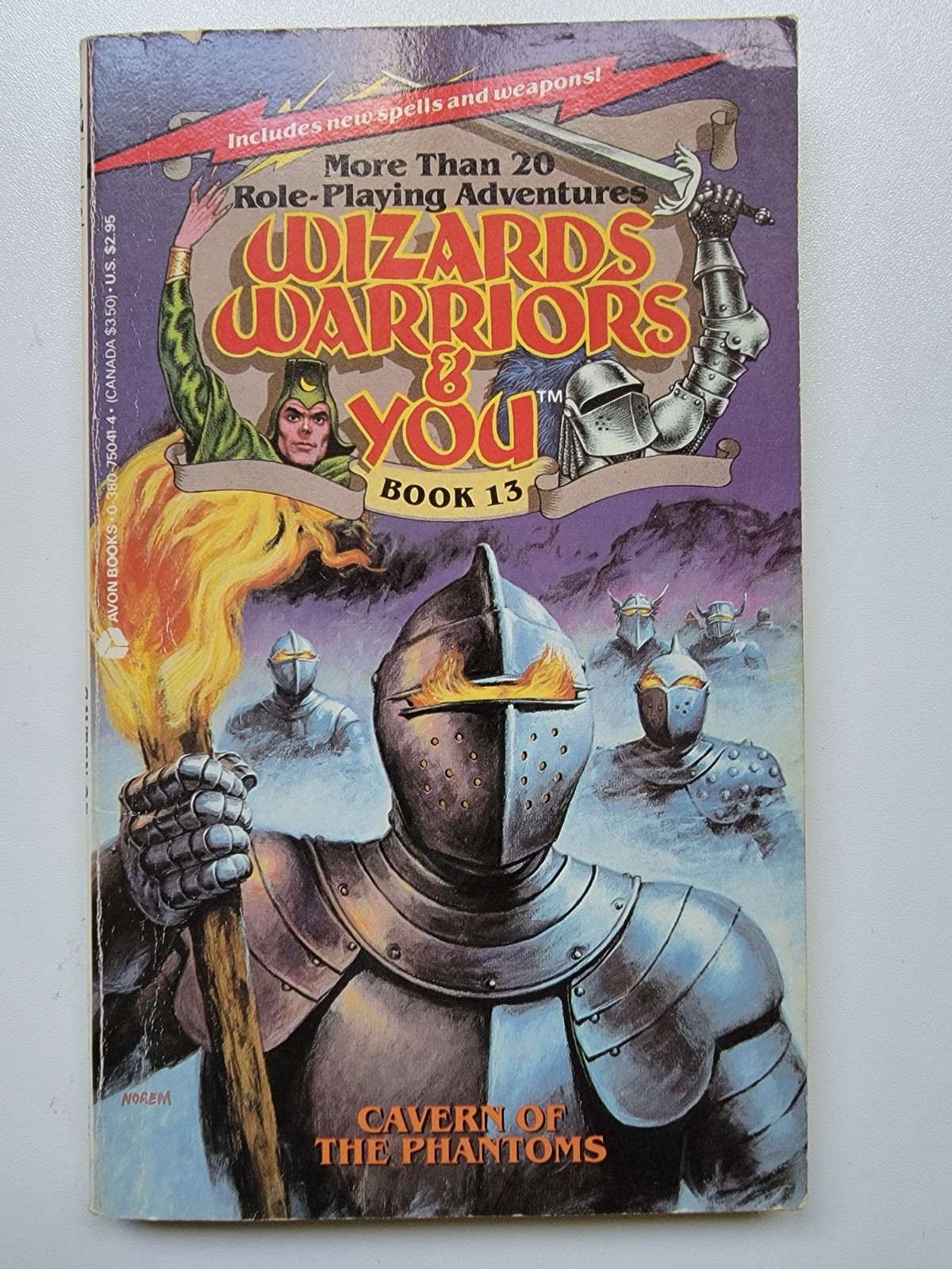 WIZARDS WARRIORS & YOU #13 CAVERN OF THE PHANTOMS R.L. Stine Avon 1st 1986