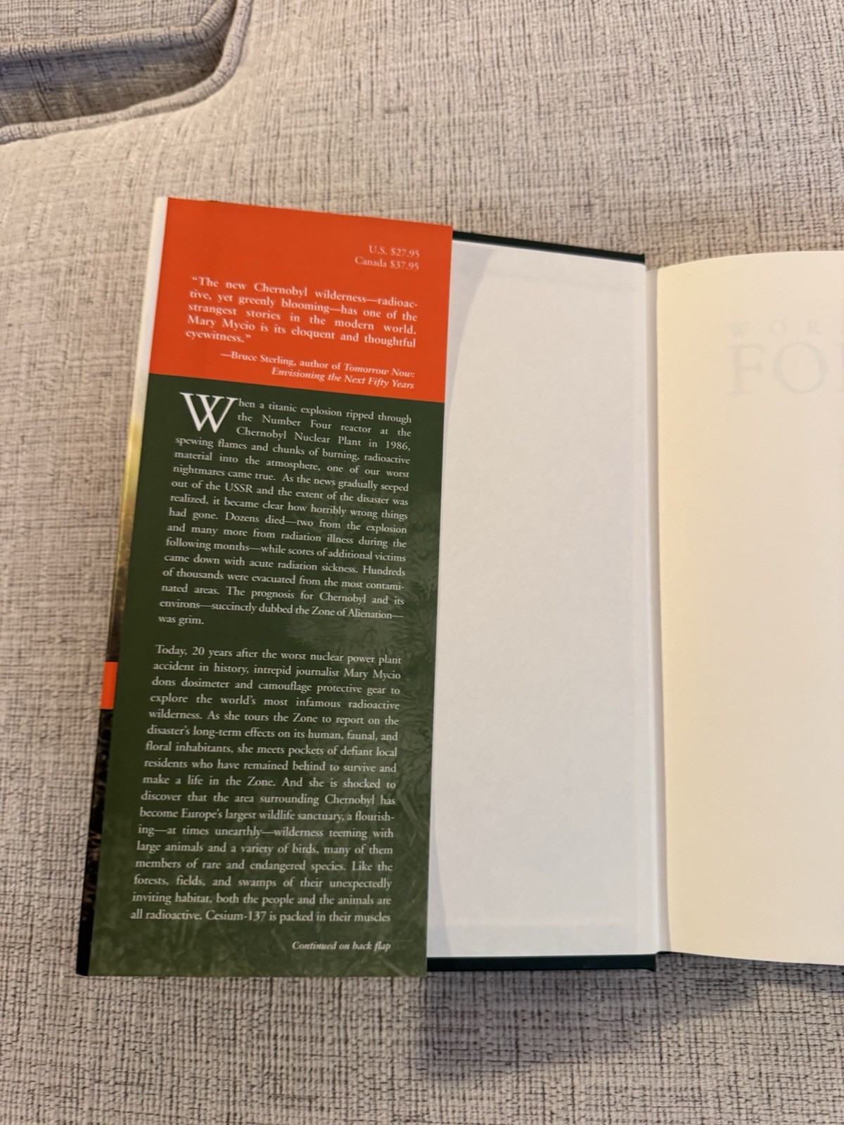 Wormwood Forest Mary Mycio Chernobyl History HC 2005 Like New