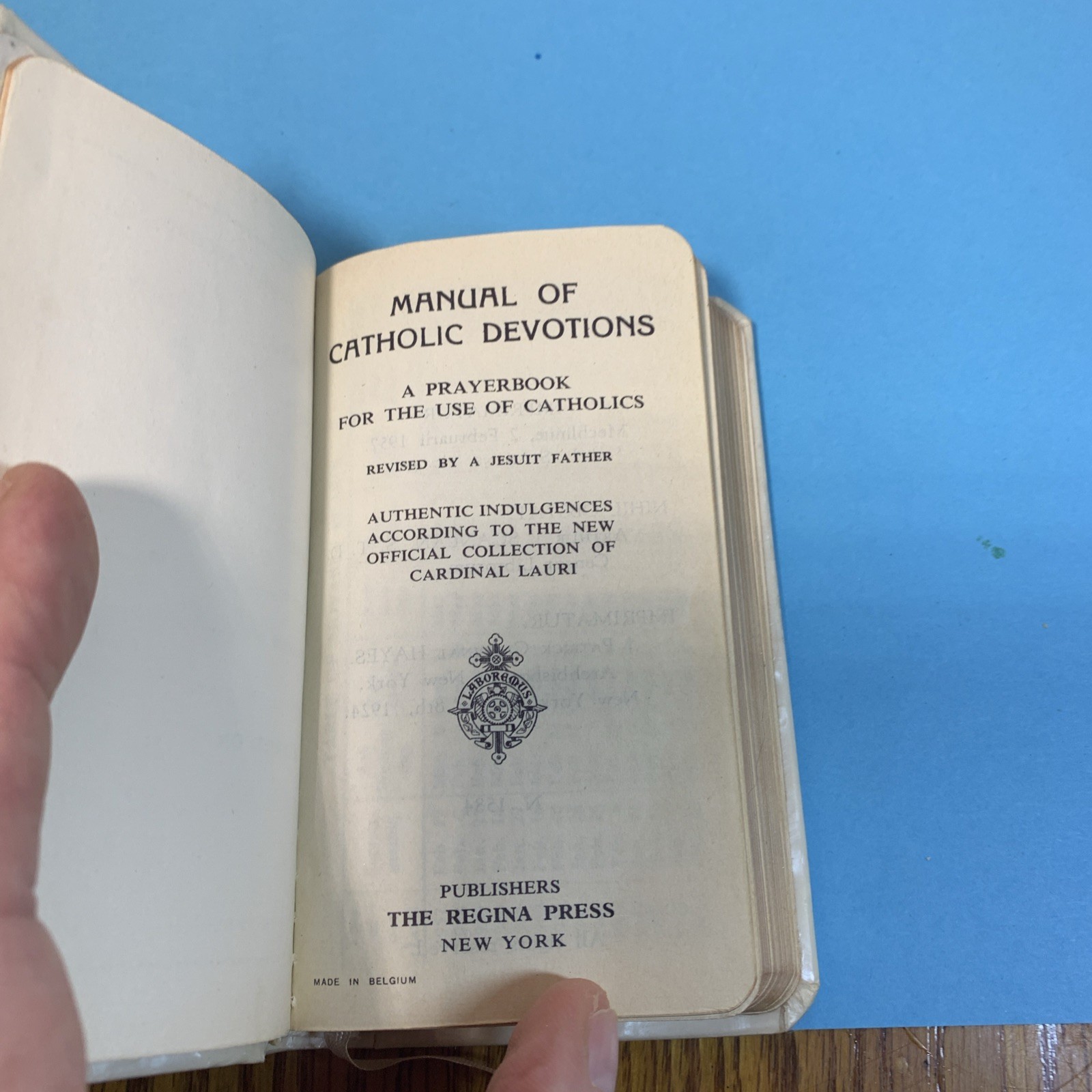 Vintage Mother of Pearl “Manual of Catholic Devotions”Regina Press 1957.