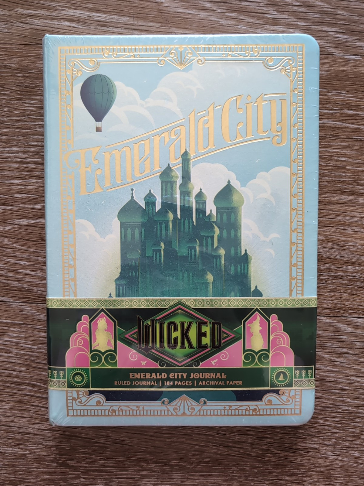Wicked: Emerald City 184 Page Journal with Ribbon Charm & Vegan Leather Cover